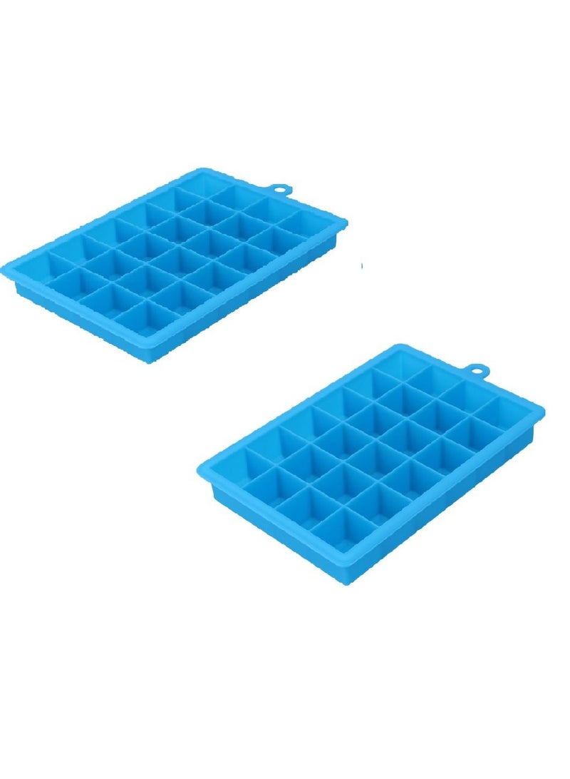 Ice Cube Trays Easy Release Molds 24 Cavities Silicone Food Grade Blue 2Pcs - Image 2