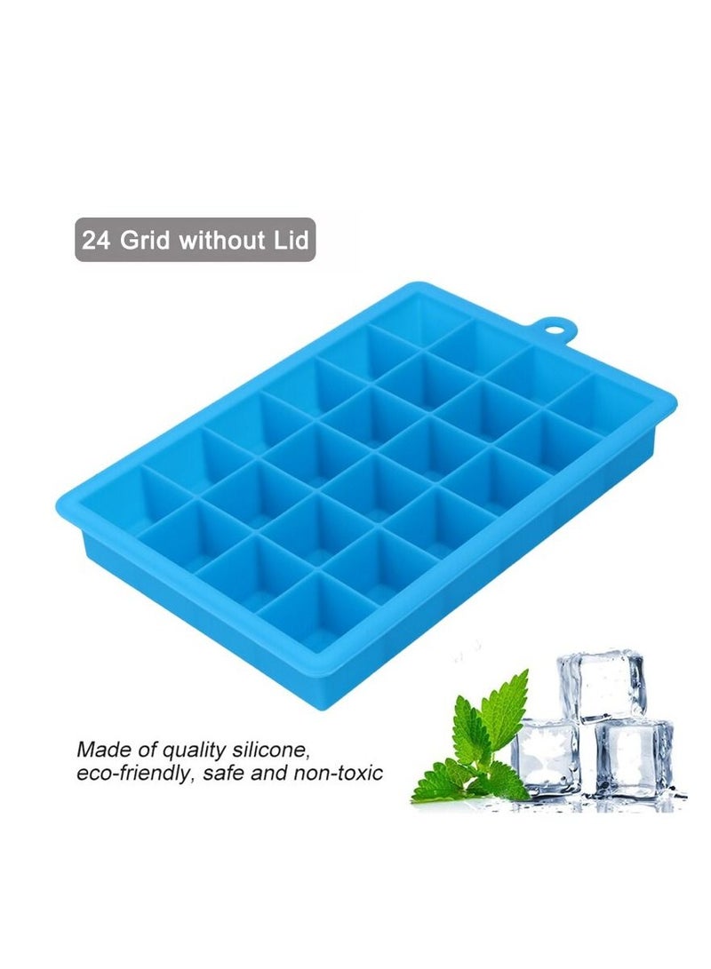 Ice Cube Trays Easy Release Molds 24 Cavities Silicone Food Grade Blue 2Pcs - Image 1