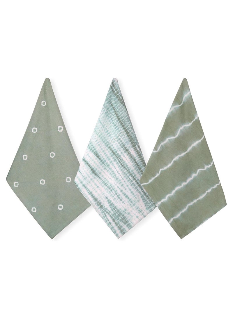 Folkulture Folkulture Kitchen Towels or Dish Towels for Drying Dishes, 20x26 Inches Decorative Tea Towels with Hanging Loop or Hand Towels for Farmhouse, 100% Cotton Flour Sack Towels, Set of 3, Indie Sage  - Image 3