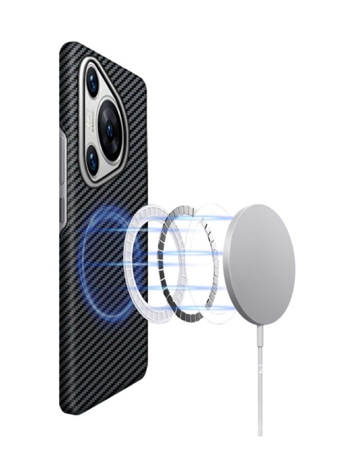 عام مناسب لحافظة هاتف هواوي Pura 70/70Pro/70ProPlus/70Ultra ذات الهيكل الكيفلار والألياف الكربونية النحيفة. - Image 3