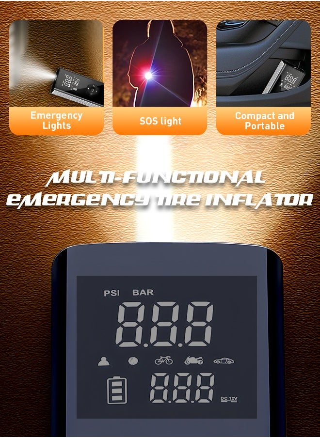 Carsun Air Compressor Portable Tyre Inflator,25mm Cylinder Electric Tire Inflator with 7800mAh Battery/Digital Display/LED Light,150PSI Strong Cordless Air Pump for Truck,RV, pickup Trucks,Motorcycle,Ball  - Image 2