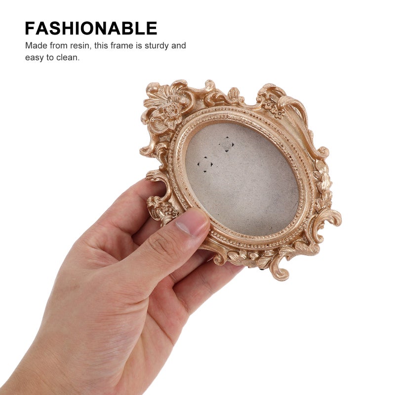 Small Resin Photo Frame Small Picture Frame Photography Prop Dual Use Vintage Style Picture Display Holder Decoration - Image 3