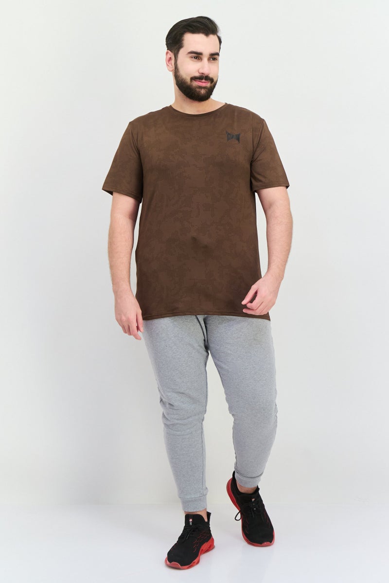 TapouT Men Sportswear Fit Short Sleeves Training T-Shirt, Coffee Brown  - Image 4