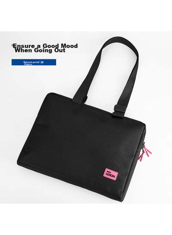 Lexon Shoulder Bag For Women, Handheld Laptop Bag 13.3-Inch Inner Pocket, Fashionable Crossbody Bag, Lightweight Business Briefcase, Black - Image 3