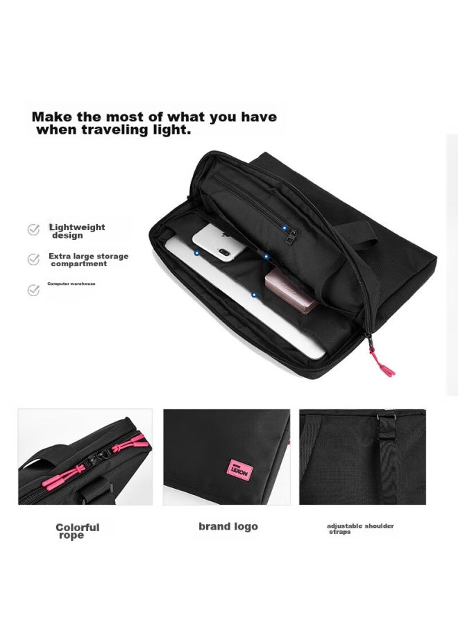 Lexon Shoulder Bag For Women, Handheld Laptop Bag 13.3-Inch Inner Pocket, Fashionable Crossbody Bag, Lightweight Business Briefcase, Black - Image 2