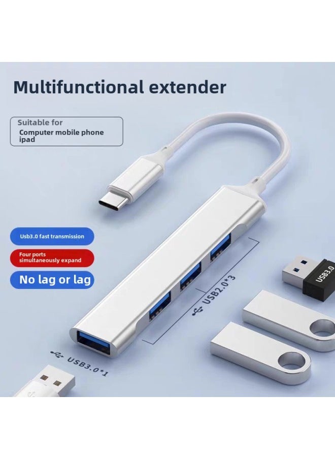 Generic USBHUB Hub Type-c To USB3.0 Mobile Phone Computer Connection Mouse Keyboard Card Reader-Number Of Interfaces:USB Interface-gray Shell Black Wire Bag  - Image 3