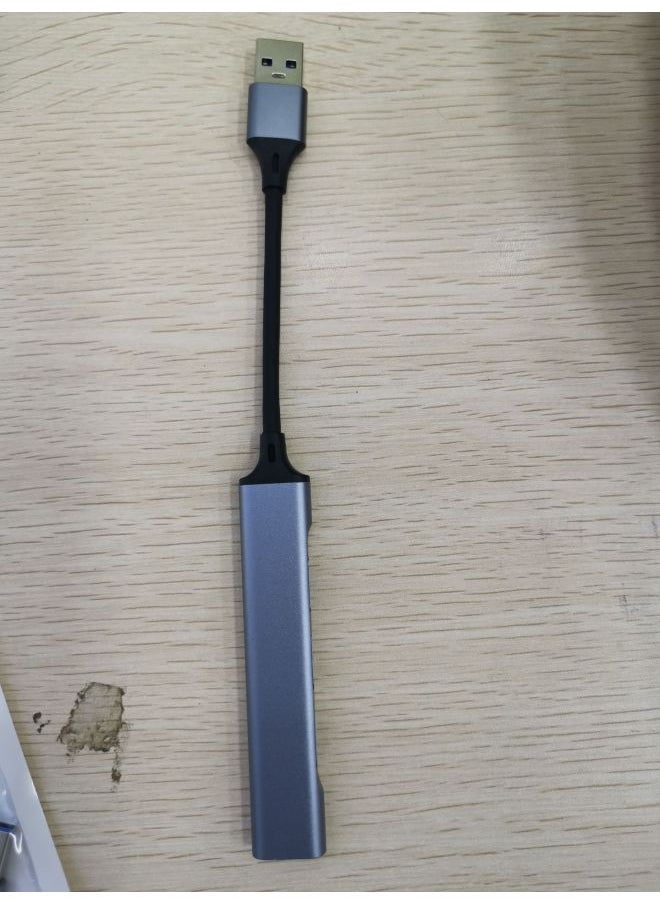 Generic USBHUB Hub Type-c To USB3.0 Mobile Phone Computer Connection Mouse Keyboard Card Reader-Number Of Interfaces:USB Interface-gray Shell Black Wire Bag  - Image 1
