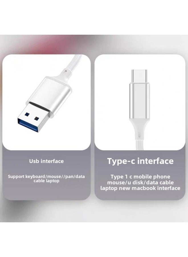 Generic USBHUB Hub Type-c To USB3.0 Mobile Phone Computer Connection Mouse Keyboard Card Reader-Number Of Interfaces:USB Interface-gray Shell Black Wire Bag  - Image 5