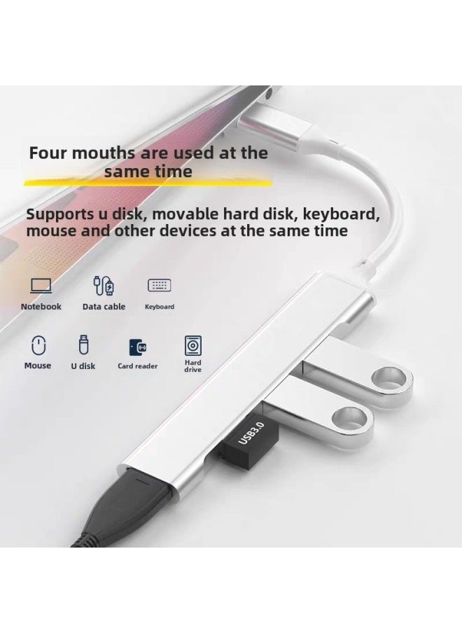Generic USBHUB Hub Type-c To USB3.0 Mobile Phone Computer Connection Mouse Keyboard Card Reader-Number Of Interfaces:USB Interface-gray Shell Black Wire Bag  - Image 4
