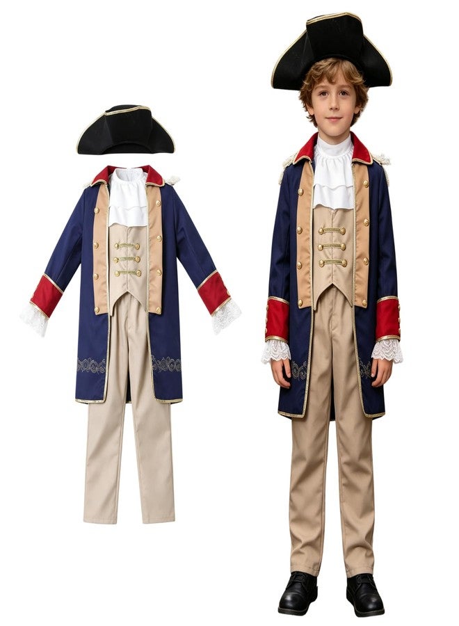AGCOAH Pilgrim Costume Boys Founding Father Costume Revolutionary War Costume Colonial Day 5 Pcs Cosplay (Washington Costumes-5-6Y) - Image 1