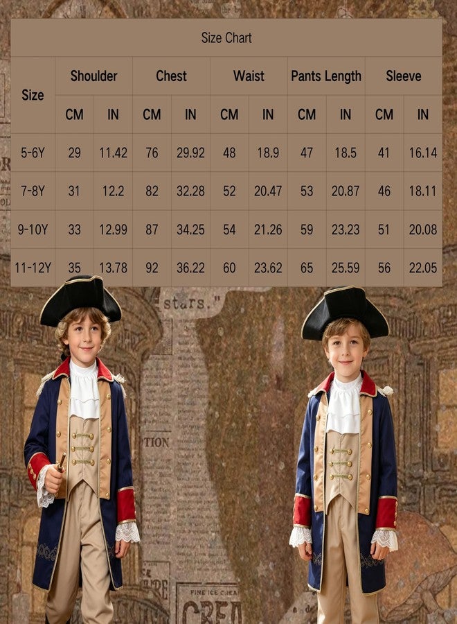 AGCOAH Pilgrim Costume Boys Founding Father Costume Revolutionary War Costume Colonial Day 5 Pcs Cosplay (Washington Costumes-5-6Y) - Image 2