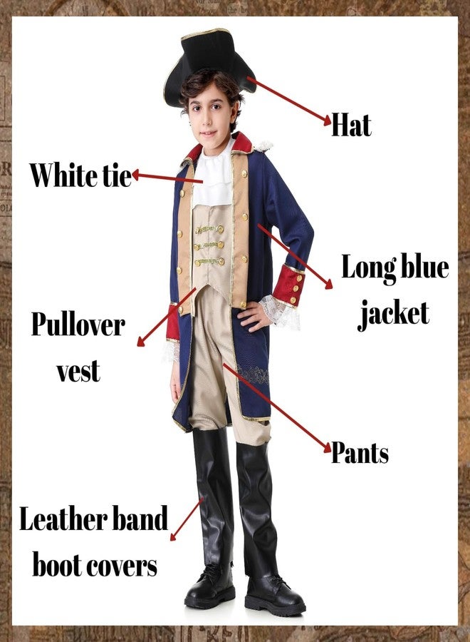 AGCOAH Pilgrim Costume Boys Founding Father Costume Revolutionary War Costume Colonial Day 5 Pcs Cosplay (Washington Costumes-5-6Y) - Image 5