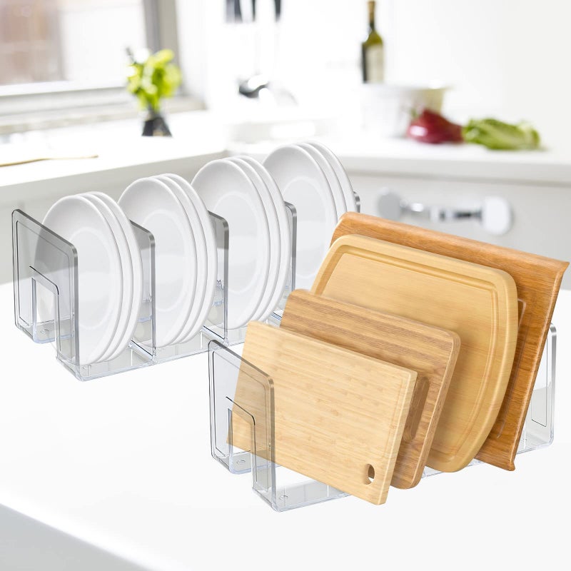 SAYEEC Acrylic File Sorter, Clear File Holder Acrylic Desk Organizer, Sturdy Desktop Files Organizer Files Folder Holder Rack for Envelopes Mail Letter Paper Notebook Electronics (4 Sections, 1 Pack) - Image 5