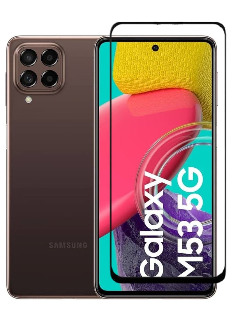 AINA Tempered Glass Screen Protector 5D Designed For Samsung Galaxy M53 Full Glue Edge to Edge Full Screen Coverage And Bubble Free - Image 1