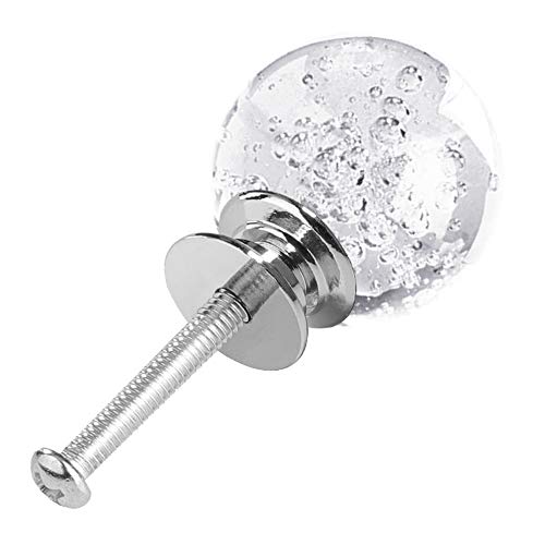 ANJUU 12 Pcs 30mm Round Shape Bubble Crystal Glass Cabinet Knobs with Screws Drawer Knob Pull Handle Used for Kitchen, Dresser, Door, Cupboard (Clear) - Image 3