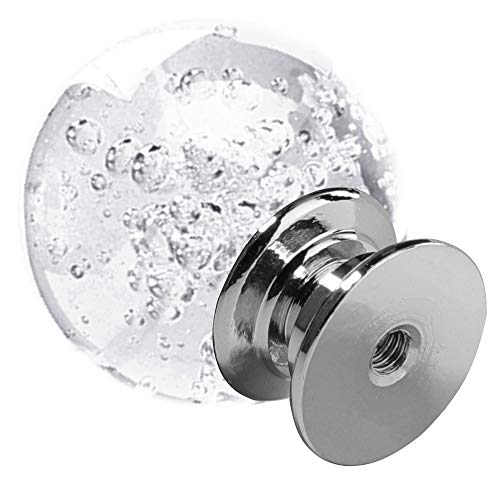 ANJUU 12 Pcs 30mm Round Shape Bubble Crystal Glass Cabinet Knobs with Screws Drawer Knob Pull Handle Used for Kitchen, Dresser, Door, Cupboard (Clear) - Image 4