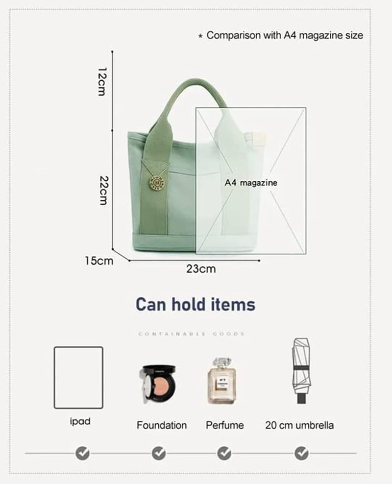 cheekyglo Large Capacity Multi-Pocket Handbag, Canvas Tote Bags Travel Bags Handbags With Zipper And Pockets for Women - Image 4