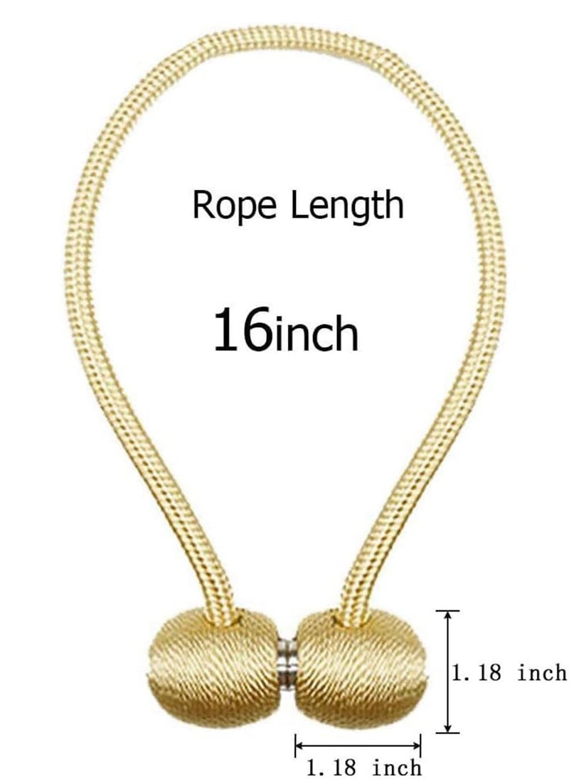 INOVERA (LABEL) 4 Pieces Window Curtain Tiebacks Drapery Hold-Backs Band for Office Home Decorative (Pair 2, Gold) - Image 2