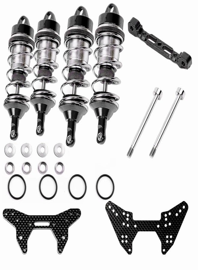 MOSHNOLY Shock Absorber & Carbon Fibre Shock Tower Set for ARRMA 1/8 Typhon 6S BLX 4WD,Design For Typhon 6s Top Speed,Front Rear RC Shocks Damper,88mm/98mm Adjustable Absorber Hop Ups ARA330627,ARA330628-Black - Image 1