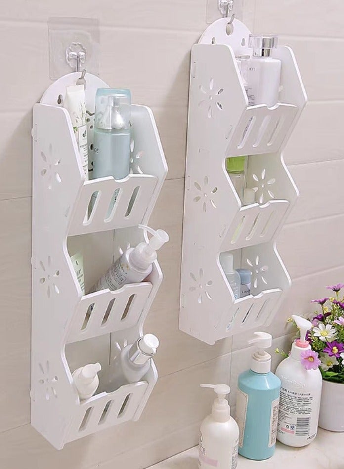 FFD Wall Hanging Storage Racks Shower Caddy No Drilling Removable Shower Shelf  - Image 1