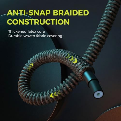Utypee Chest Expander for Men Adjustable Resistance Band Chest Trainer Braided Premium Latex 60300Lb HomeGym Strength Training 5 Bands with Handles Foot Strap - Image 3