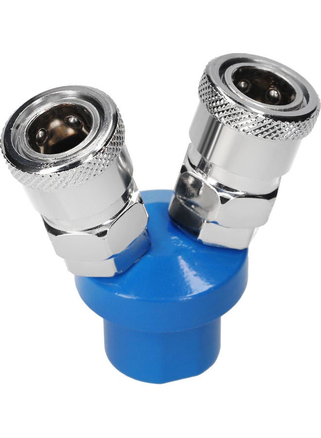 NIBEMINENT PT 1-4 Inch SMV C Type Air Hose Splitter Coupler Silver/Blue - Image 5