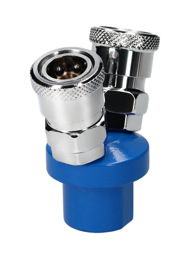 NIBEMINENT PT 1-4 Inch SMV C Type Air Hose Splitter Coupler Silver/Blue - Image 3