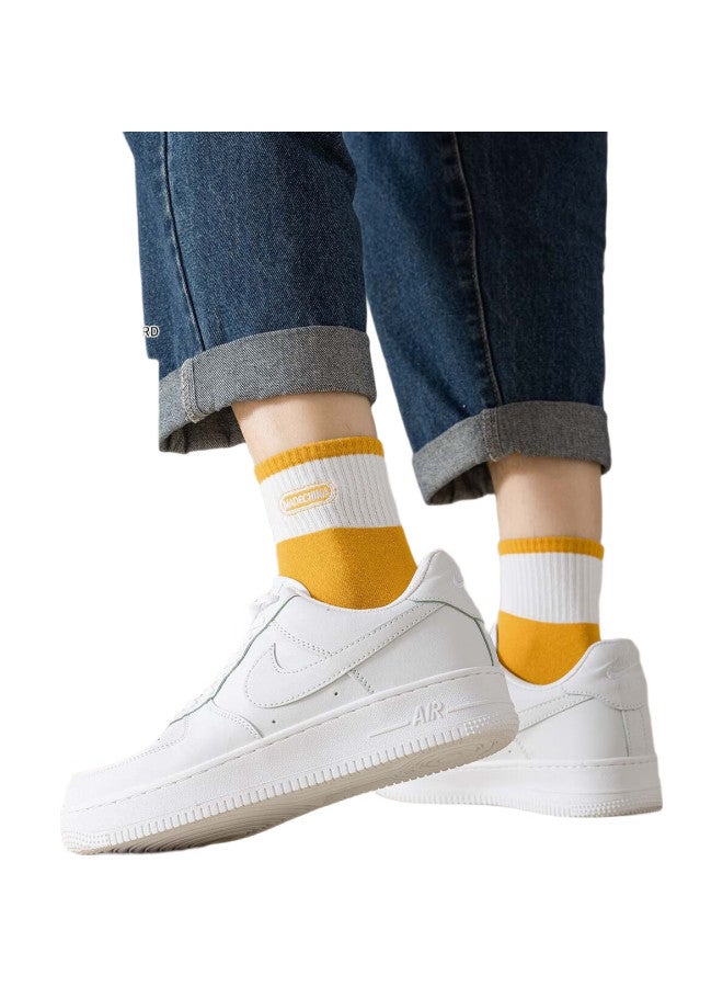 Modal 10 Pairs Of Men'S Mid-Calf Socks, Spring And Summer Long Socks, 7A Grade Antibacterial Trendy Student High-Top Men'S Letter Breathable Socks - Image 2