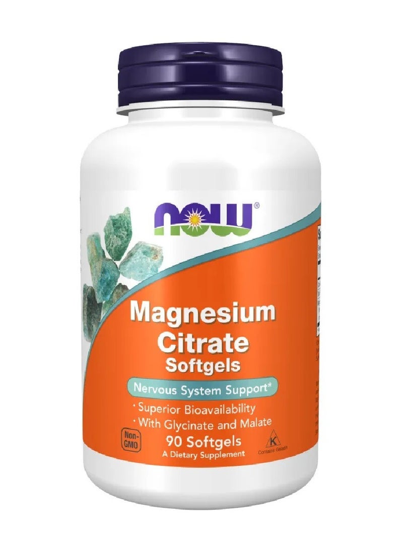now Magnesium Citrate 90 Softgels