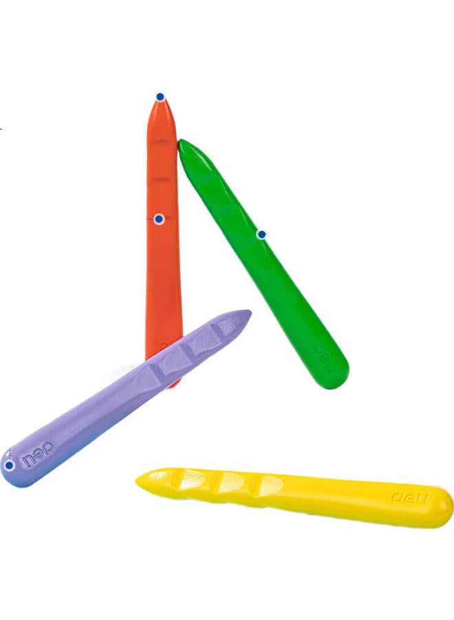 Deli 24 Colors Easy Grip Triangular Shaft Hole-Free Hand Crayons Children'S Painting Drawing Art Cute Yiyi Skiing (24 Colors/Box) Gift Hm719-24【Christmas Goods】Art Sketching - Image 3