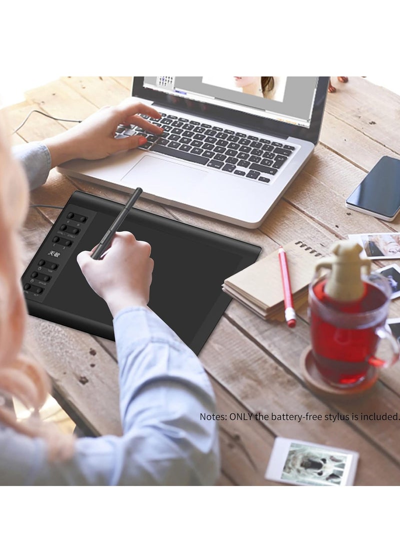 Battery-free stylus pen 8192 pressure levels with 2 wireless customizable ons for T503 G10 graphics tablet - Image 4