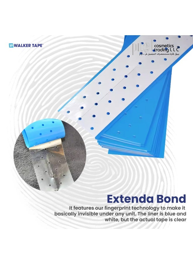 Walker Tape Extenda-Bond Plus – 1.5" x 12" Lace Wig Tape Strips (100/Box) – Maximum Hold Hair System Adhesive – Breathable, Skin-Safe, Semi-Dull Finish – Long-Lasting Clear Bond for Wigs & Toupees - Image 4