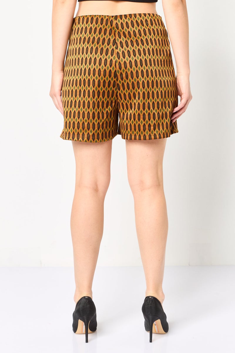 promod شورتات أساسية بطبعة شاملة للنساء، متعددة الألوان - Image 3