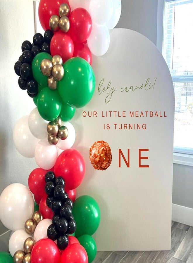 MUWEOL Our Little Meatball Is Turning ONE Decal - Italian Themed First Birthday Party Decoration, Holy Cannoli Meatball Design (Meatball ONE decal) - Image 5