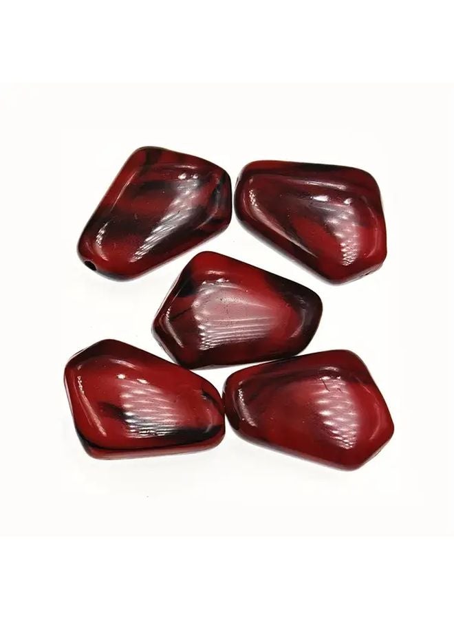 Dark Coffee Color Acrylic Shaped Stone Beads 12pcs DIY Loose Beads for Jewelry Making Craft Supplies - Image 2