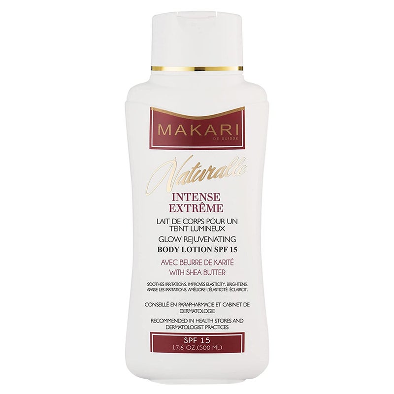 Makari Naturalle Intense Extreme Body Lotion SPF15 (17.6 oz) | Toning Body Lotion for Dry to Normal Skin Types | Brightens Complexion and Helps Fade Marks | Soothes and Conditions with Shea Butter