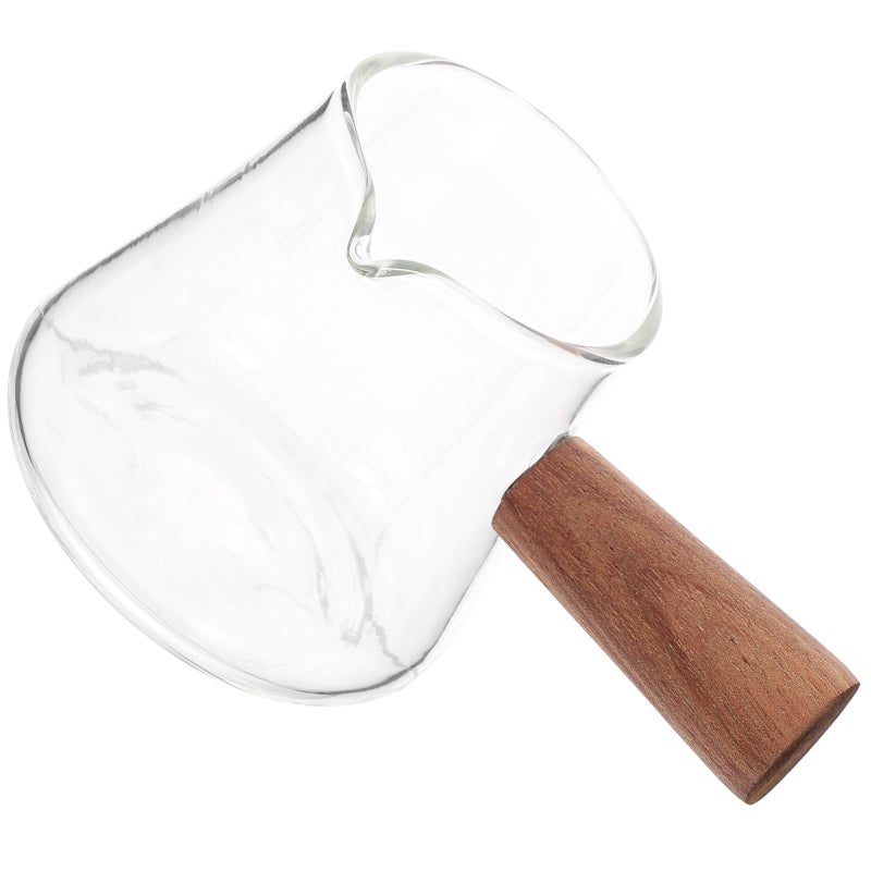2pcs Glass Creamer Coffee Creamer Pitcher Large Coffee Pitcher with Wood Handle - Image 2