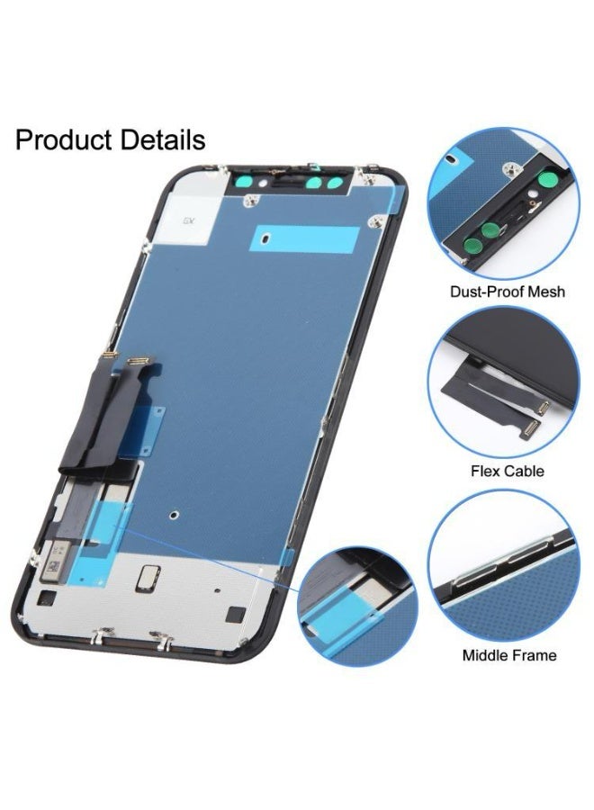 جي إكس شاشة GX LCD بديلة لهاتف iPhone XR – شاشة عرض كاملة مع شاشة لمس – اللون الأسود - Image 2