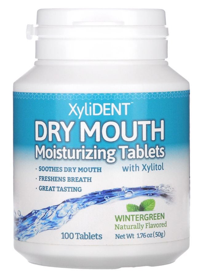 Dry Mouth Moisturizing Tablets with Xylitol Wintergreen 100 Tablets 1.76 oz (50 g)