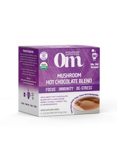 Om Mushroom Superfood Hot Chocolate Blend Mushroom Powder Single Serve 10 Count Dutch Cocoa 2G Of Sugar 25 Calories Lion Mane Reishi Chaga Turkey Tail Focus And Stress Support  - Image 2