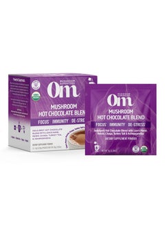 Om Mushroom Superfood Hot Chocolate Blend Mushroom Powder Single Serve 10 Count Dutch Cocoa 2G Of Sugar 25 Calories Lion Mane Reishi Chaga Turkey Tail Focus And Stress Support  - Image 3