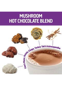 Om Mushroom Superfood Hot Chocolate Blend Mushroom Powder Single Serve 10 Count Dutch Cocoa 2G Of Sugar 25 Calories Lion Mane Reishi Chaga Turkey Tail Focus And Stress Support  - Image 4