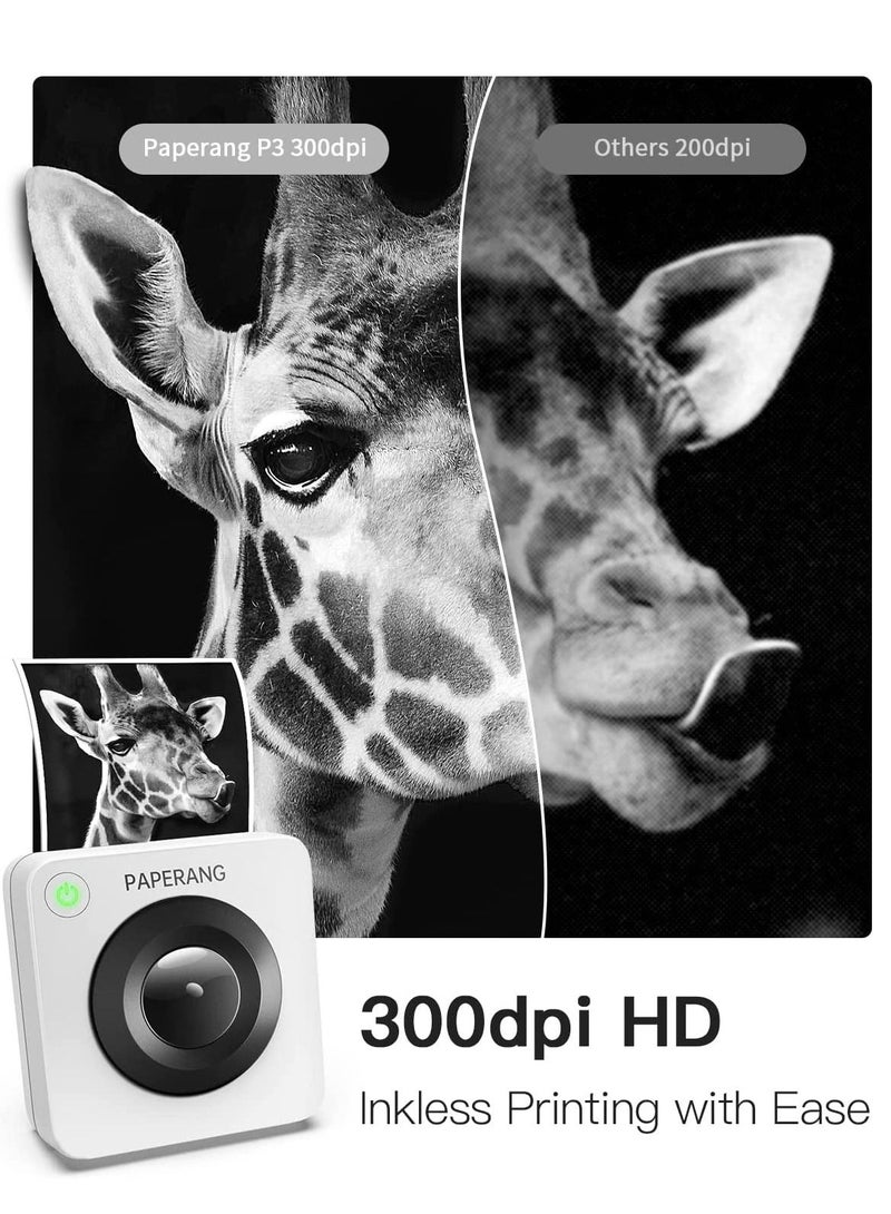 paperang P3W2 White Paperang Pocket Printer, BT Connectivity 80mm Paper Width 300 DPI, 5 Hrs Battery Life App Based White - Image 5