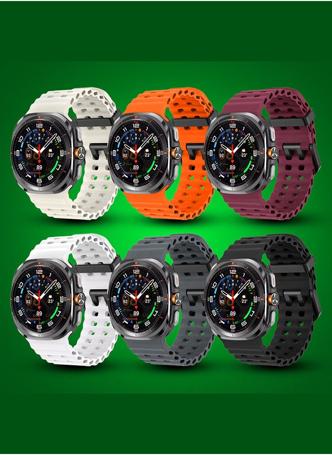 CATANES - 6 Pack of Band for Samsung Galaxy Watch 7 Ultra Soft Silicone  Adjustable, Sweat-Resistant, and Stylish - Image 1