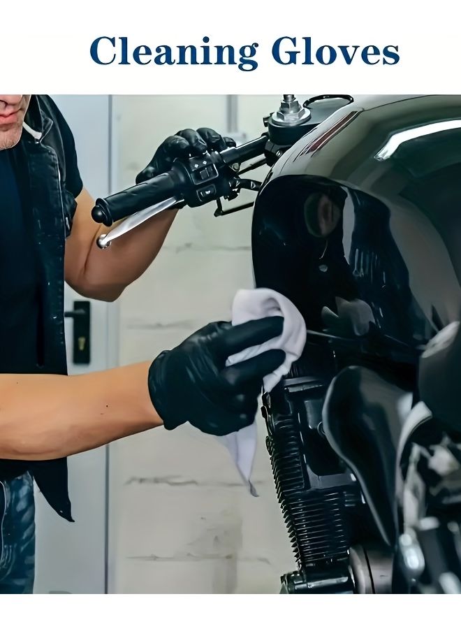 Black Nitrile Gloves 40pcs Textured Fingertip Disposable Multi Purpose Size S - Image 3