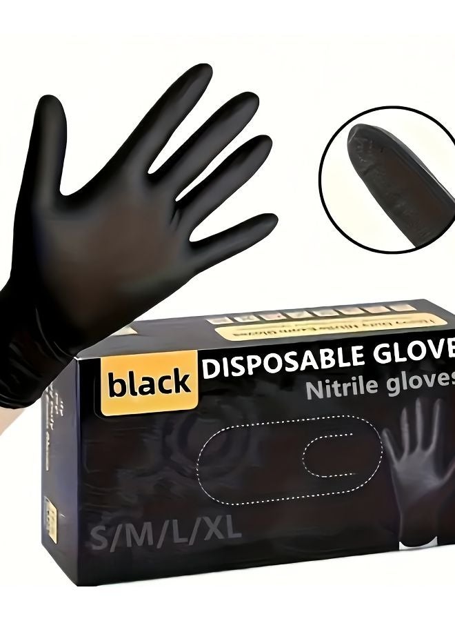Black Nitrile Gloves 40pcs Textured Fingertip Disposable Multi Purpose Size S - Image 2