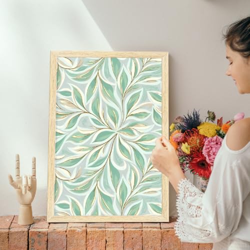 ArtX Paper Floral Art Paintings with Frame for Home Decor, Madhubani Wall Paintings for Living Room, Multicolor, Natural Wood Color Frames, Set of 2 - Image 4