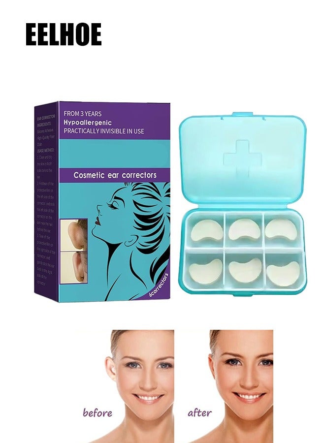 EELHOE 6 PCS Cosmetic Discreet Waterproof Ear Correction Patches, Cosmetic Discreet Protruding Ear Correcto,Ear Reshaping and Support for Protruding Ears, Suitable for Children and Adults, Small Ear Effect - Image 1