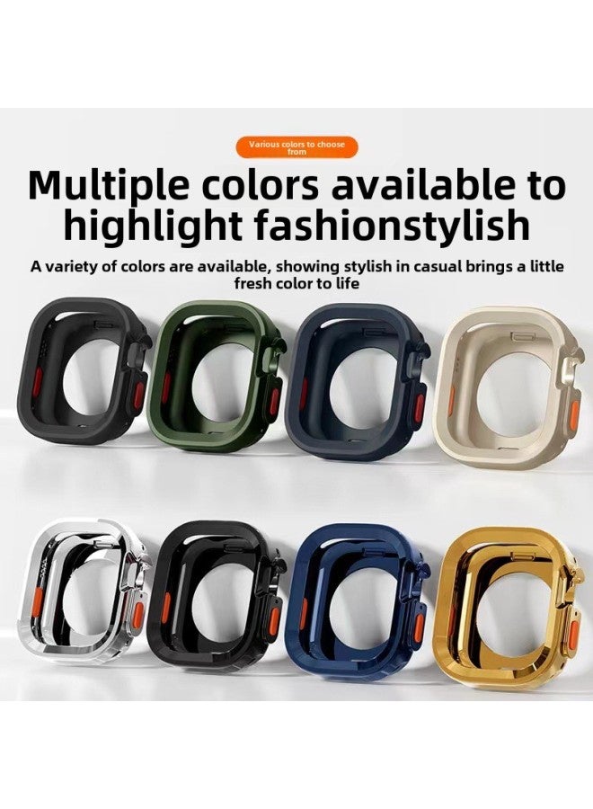 Suitable For Apple S10 Watch Case Applewatchs8 Protective Shell Electroplated Tpu Half Bag S9 Drop-resistant Silicone Soft Case-Color:Frosted -Overall Dimensions:44mm【opp Bag】  - Image 3