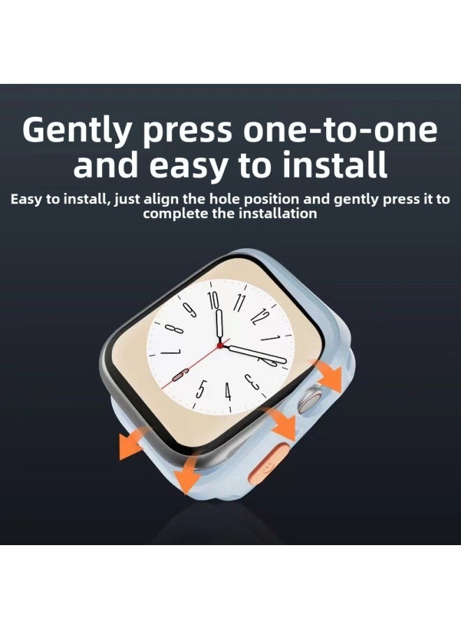 Suitable For Apple S10 Watch Case Applewatchs8 Protective Shell Electroplated Tpu Half Bag S9 Drop-resistant Silicone Soft Case-Color:Frosted -Overall Dimensions:44mm【opp Bag】  - Image 4